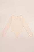 CREAM SQUARE NECK BODYSUIT