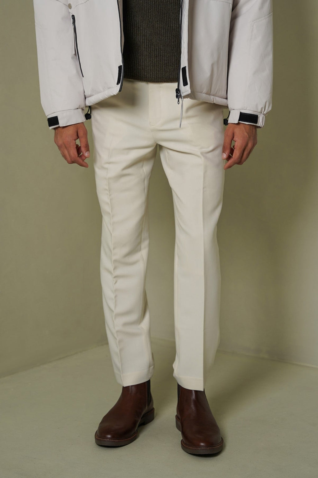 CREAM CLASSIC SUIT TROUSERS