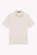 OAT WHITE TENCEL POLO SHIRT