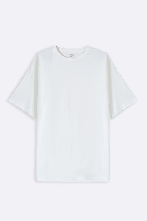 WHITE ALL- COTTON T-SHIRT