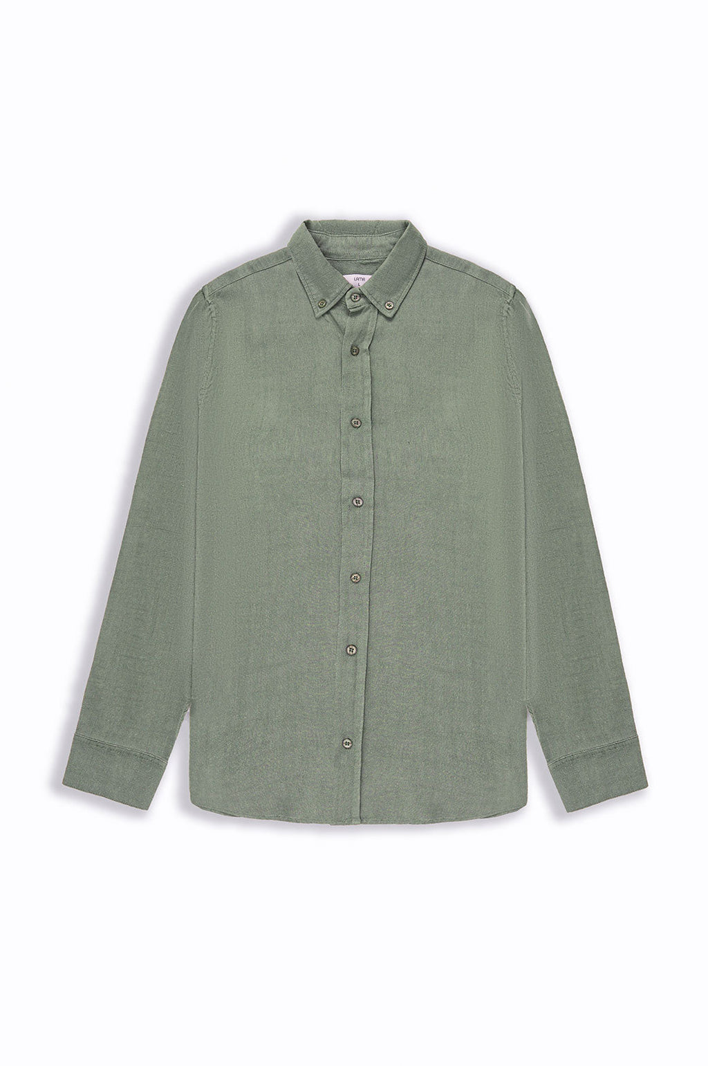 GREEN LINEN SLUB COLLAR SHIRT