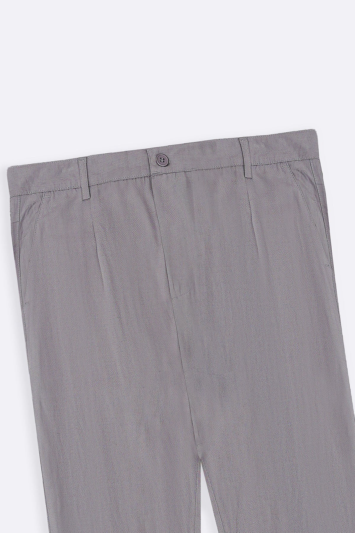 LIGHT GREY TURN-UP PANTS