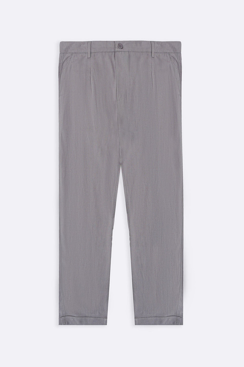 LIGHT GREY TURN-UP PANTS