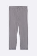 LIGHT GREY TURN-UP PANTS
