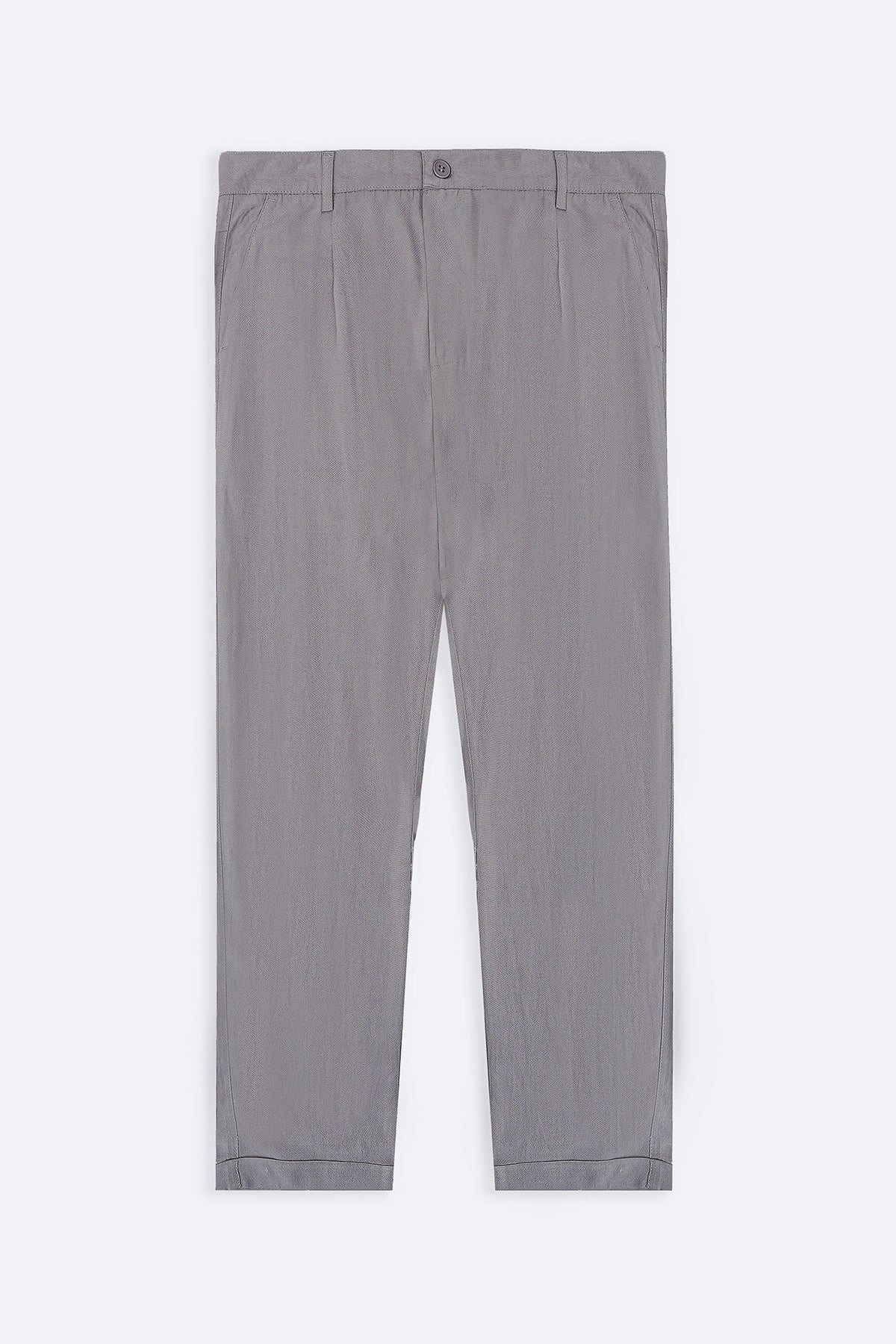 LIGHT GREY TURN-UP PANTS