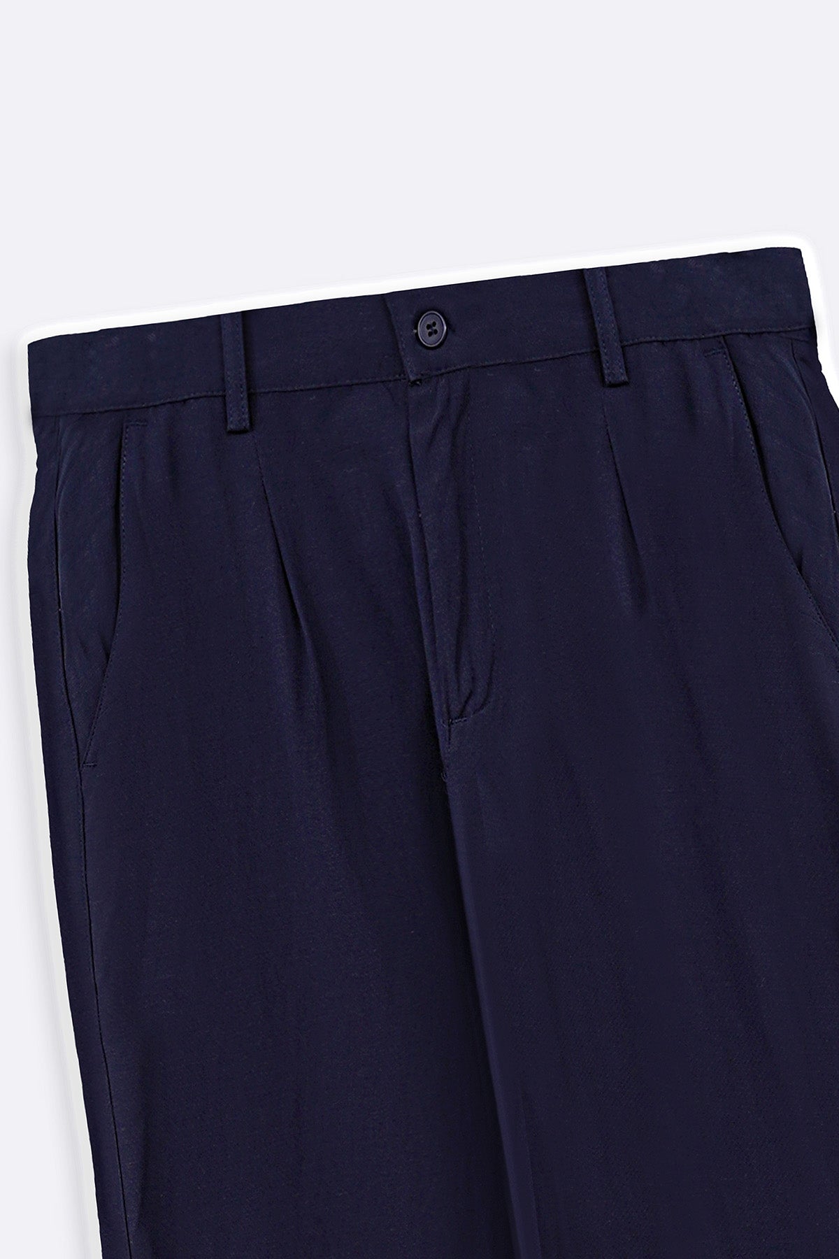 NAVY TURN-UP PANTS