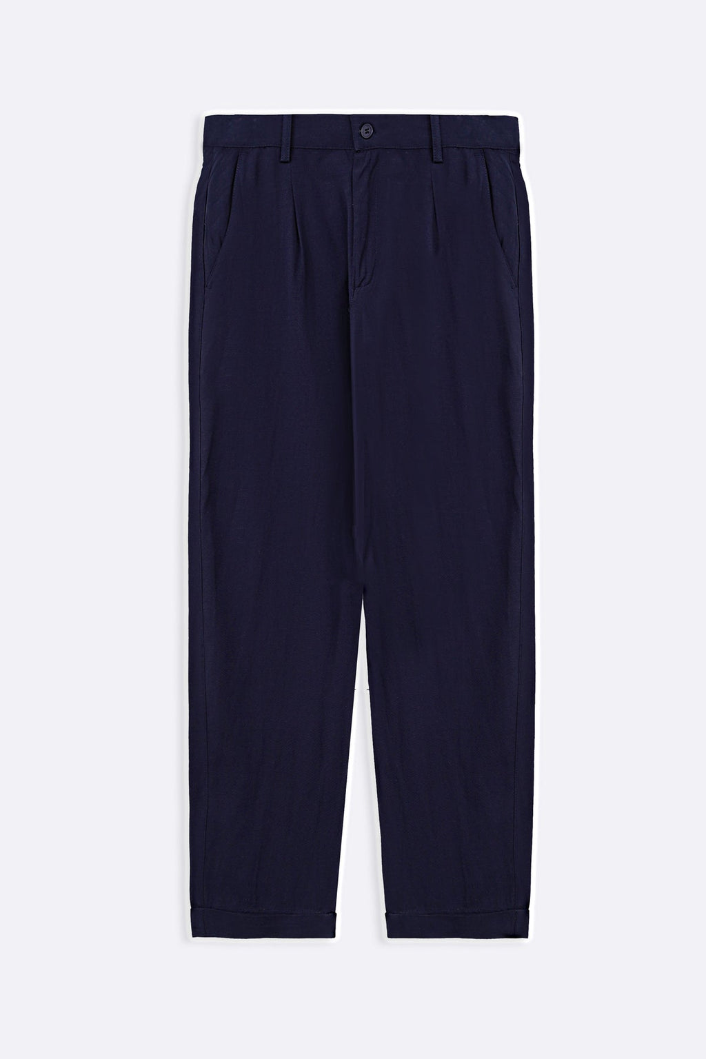 NAVY TURN-UP PANTS