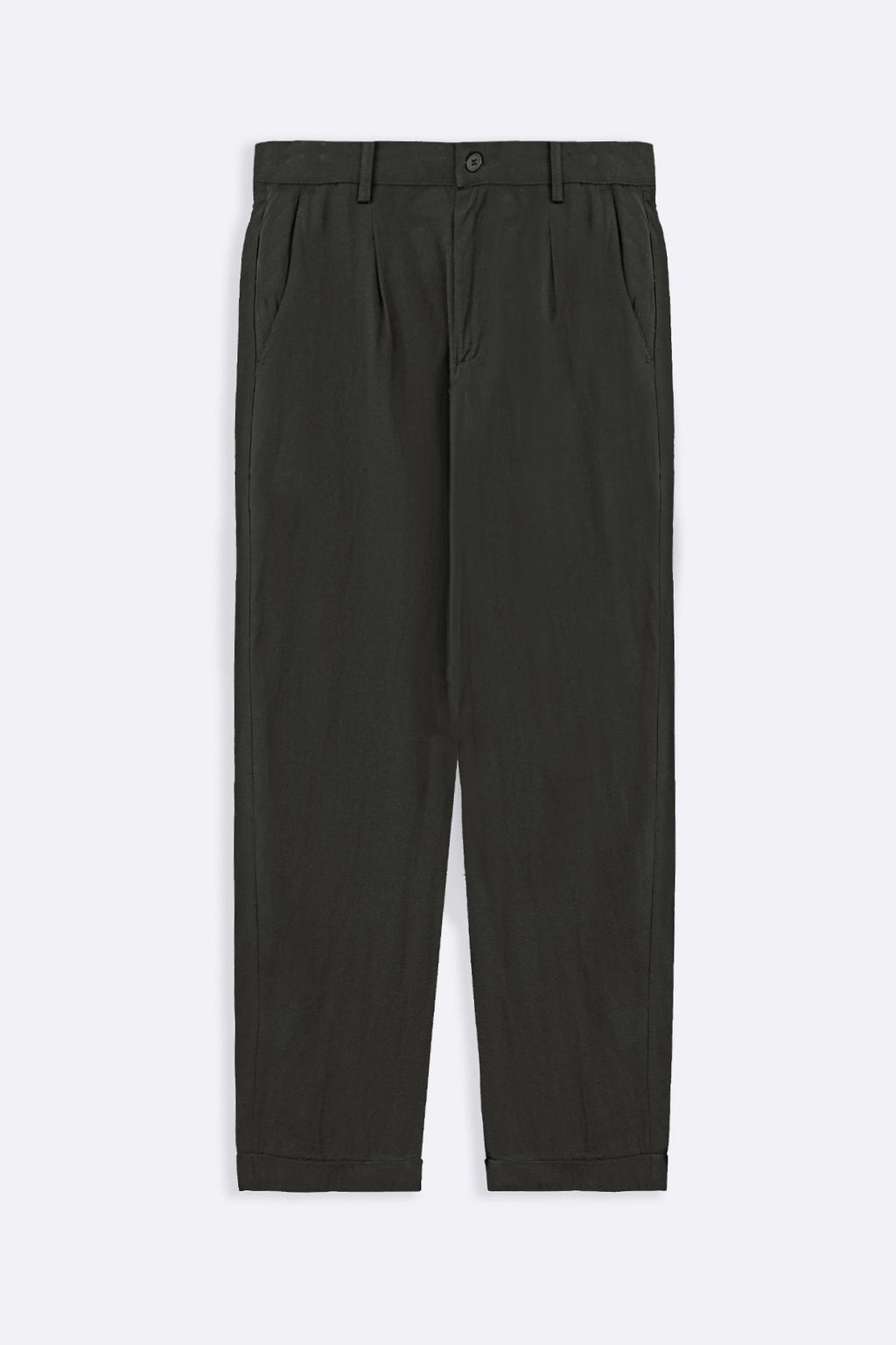 OLIVE TURN-UP PANTS