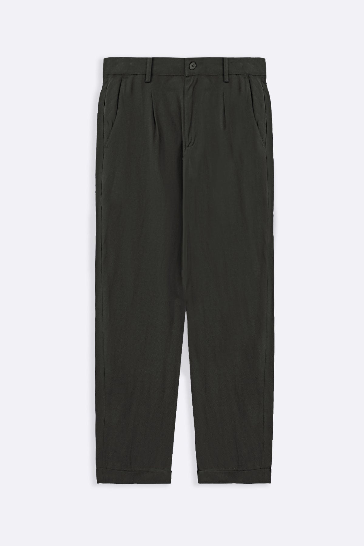 OLIVE TURN-UP PANTS