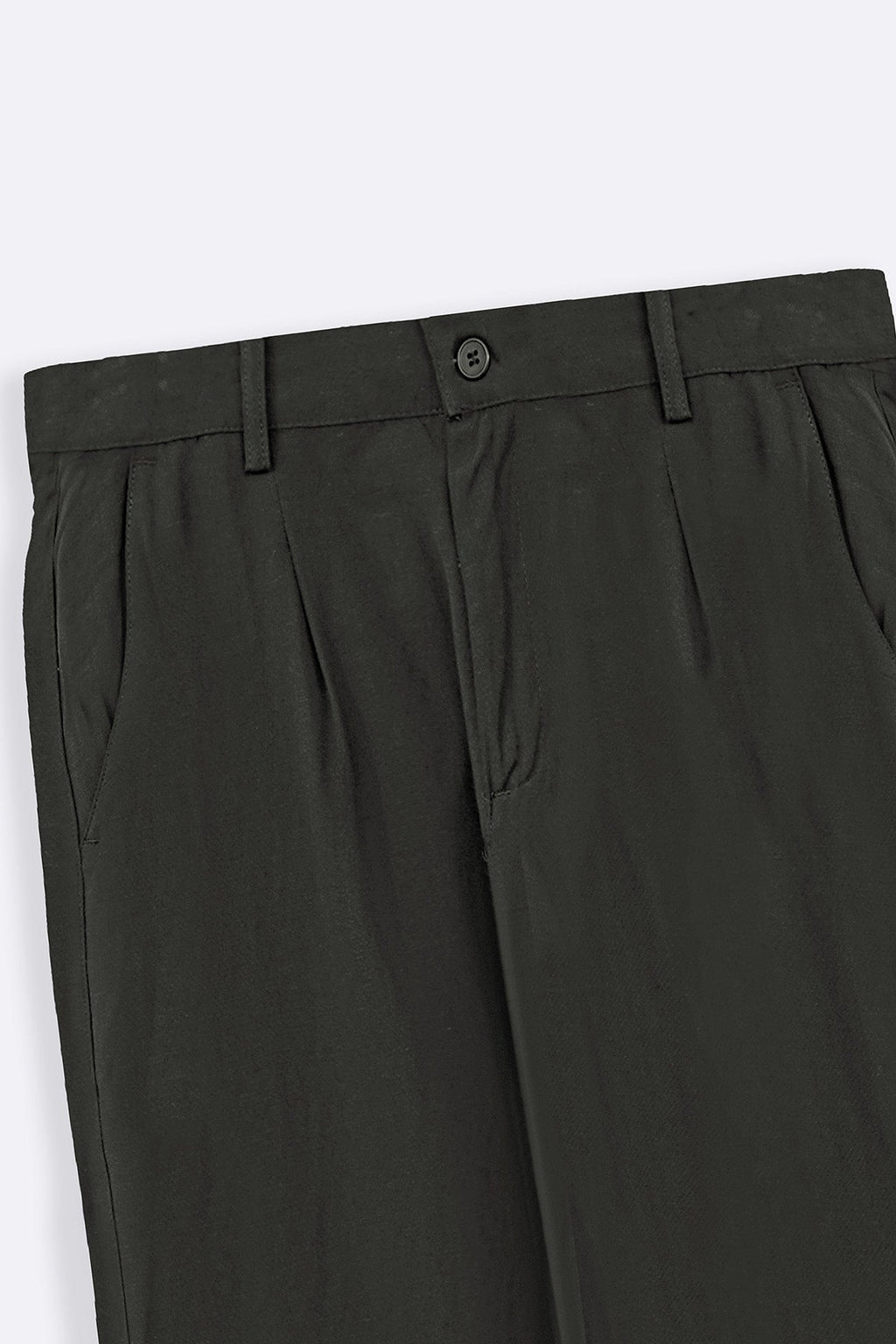 OLIVE TURN-UP PANTS