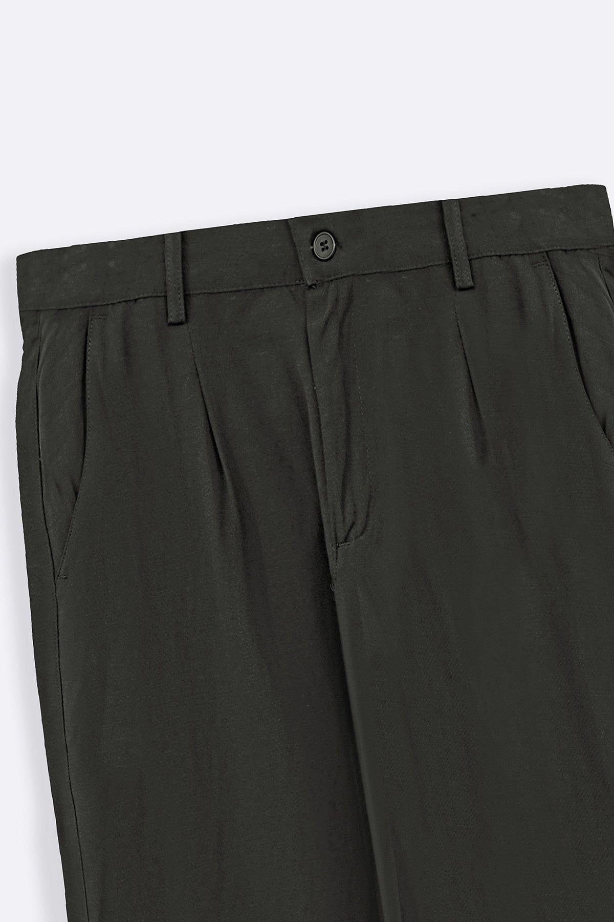 OLIVE TURN-UP PANTS