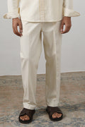 ECRU ADJUSTABLE DENIM TROUSERS