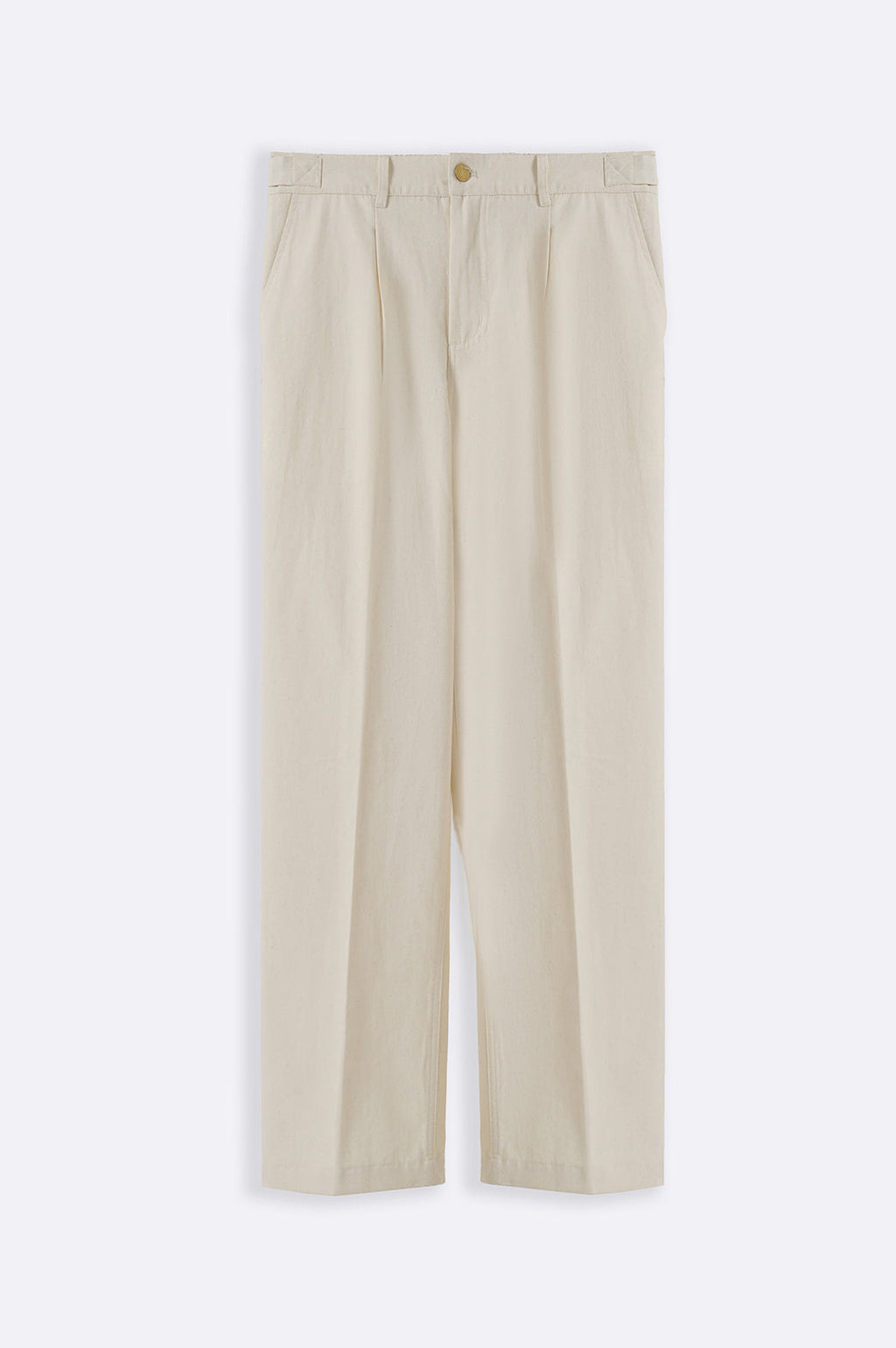 ECRU ADJUSTABLE DENIM TROUSERS