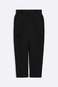 BLACK EASY TAPERED CARGOS