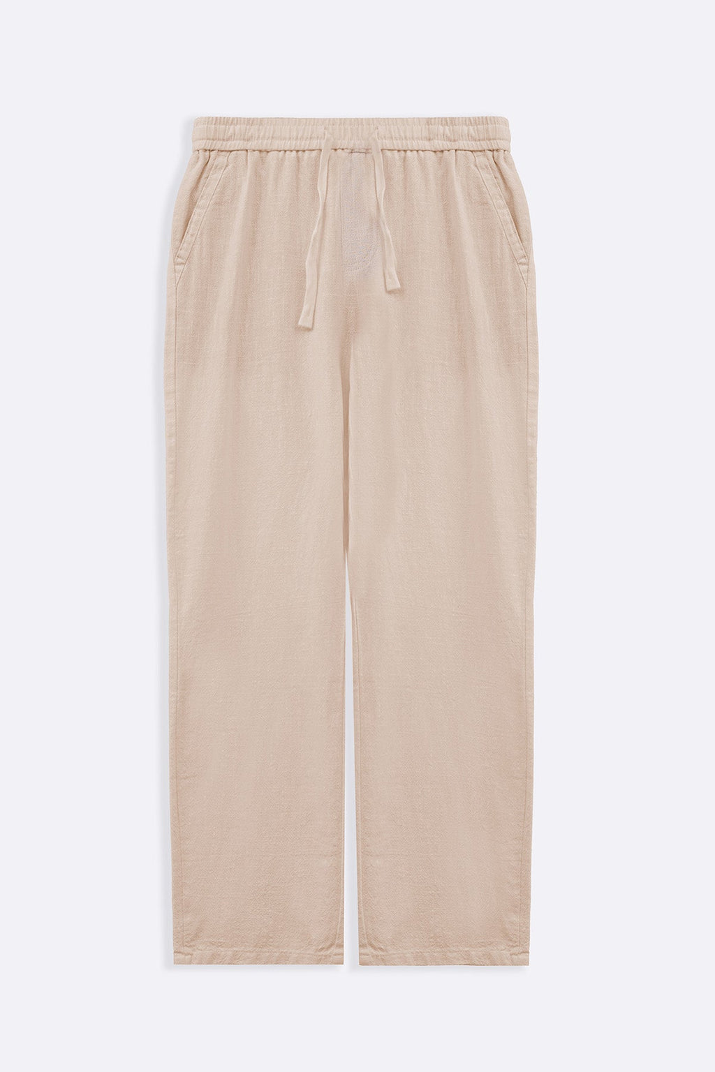 ECRU TEXTURED COTTON TROUSERS