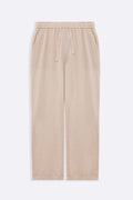 ECRU TEXTURED COTTON TROUSERS