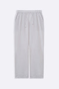 WHITE TEXTURED COTTON TROUSERS