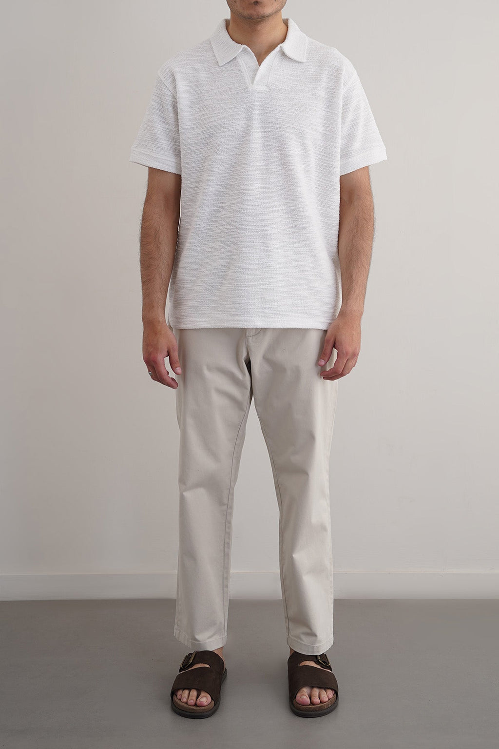 ECRU TAPERED CHINOS