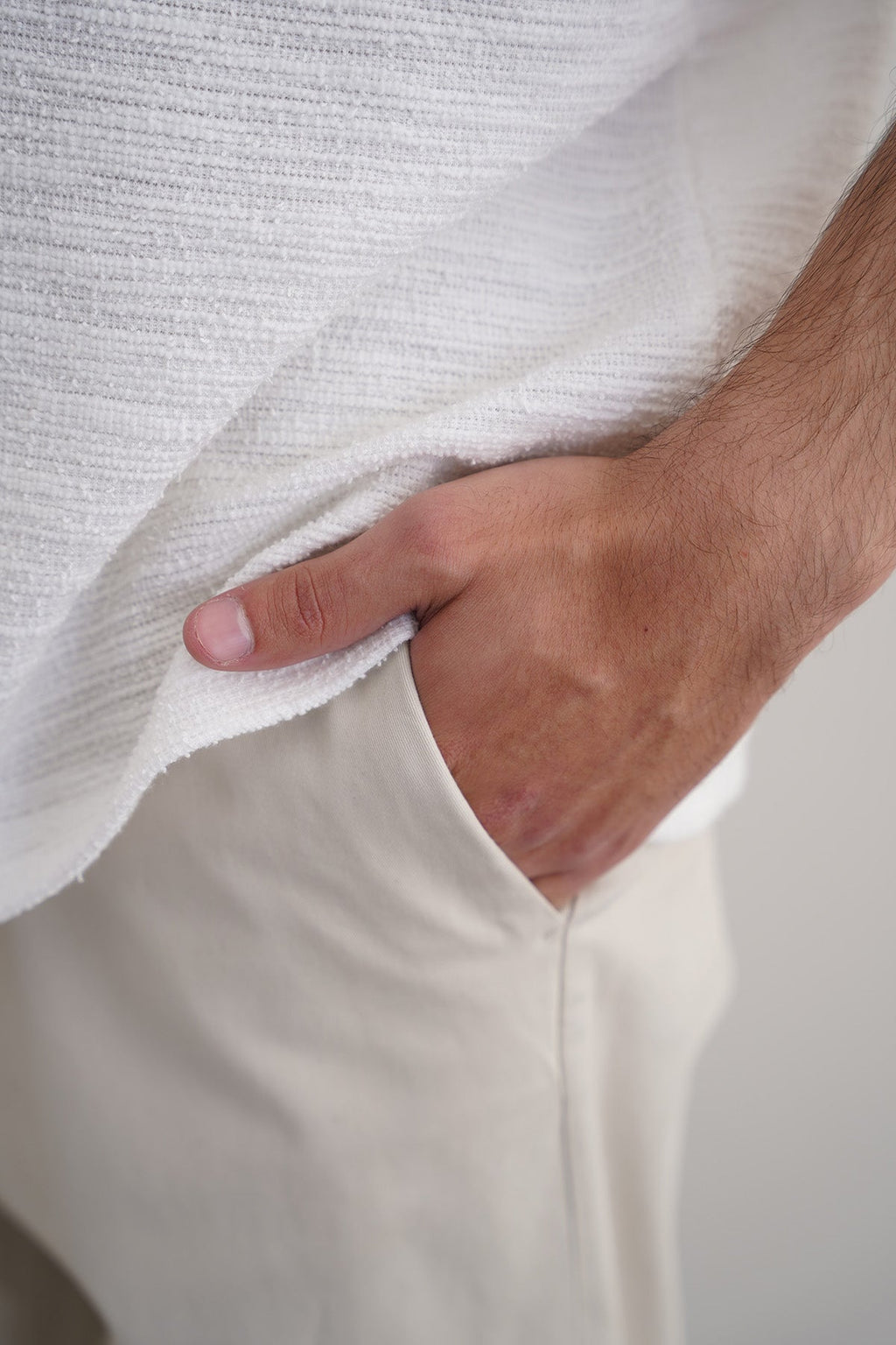 ECRU TAPERED CHINOS