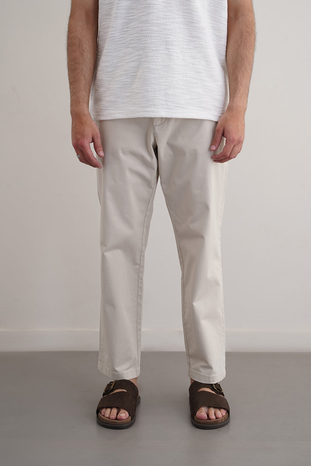 ECRU TAPERED CHINOS