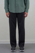 BLACK EASY PINSTRIPE TROUSERS