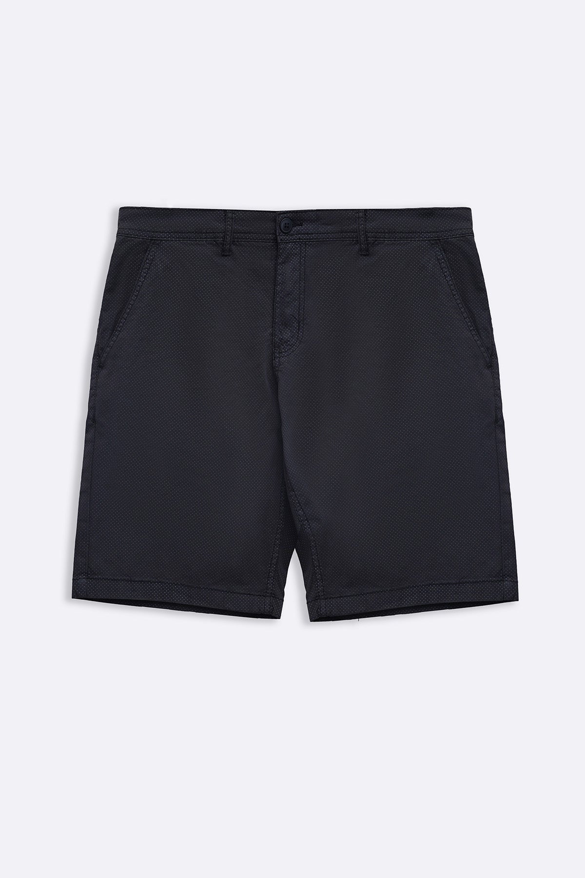BLACK PRINTED CHINO SHORTS
