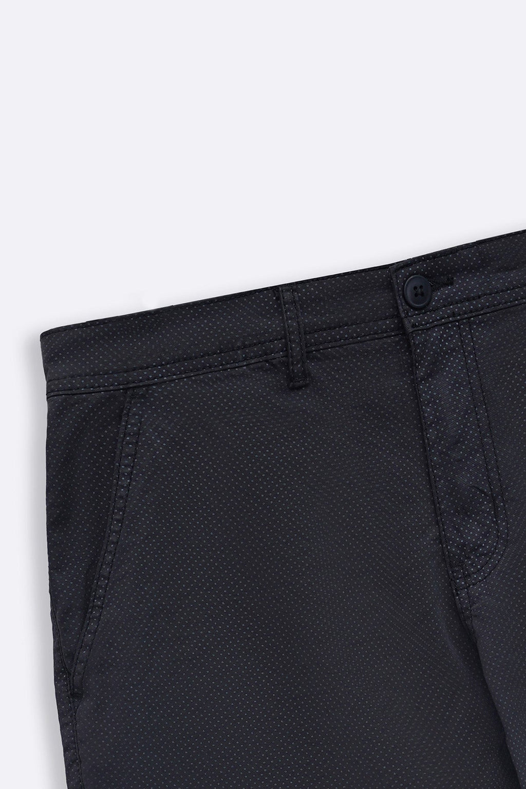 BLACK PRINTED CHINO SHORTS