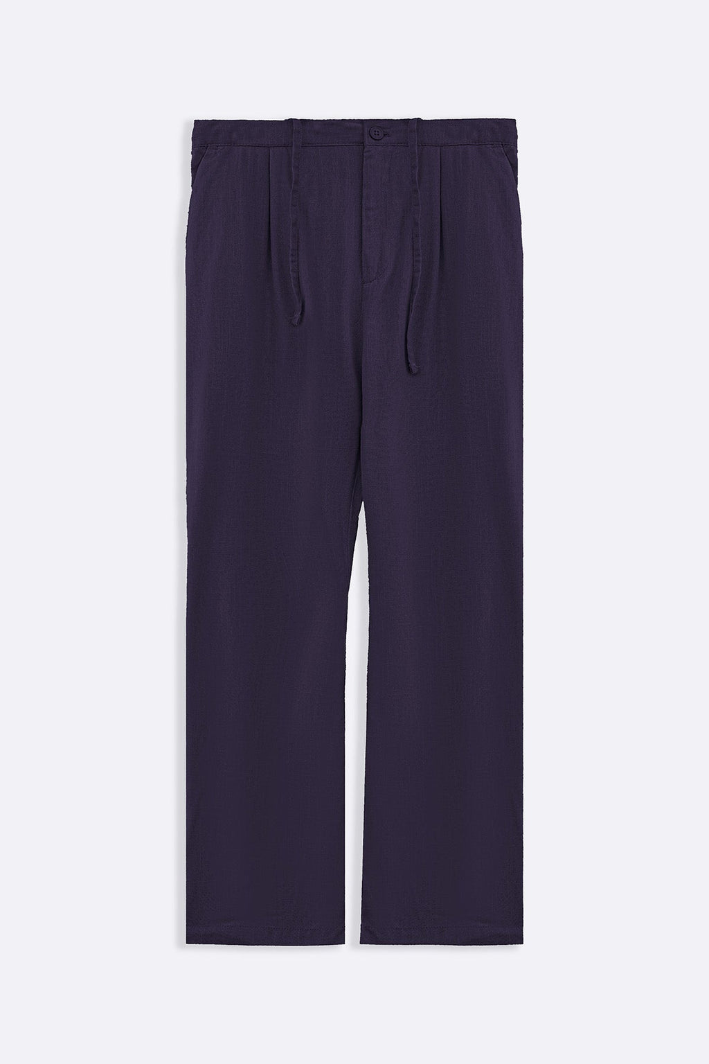 MELANGE NAVY RELAXED TROUSERS