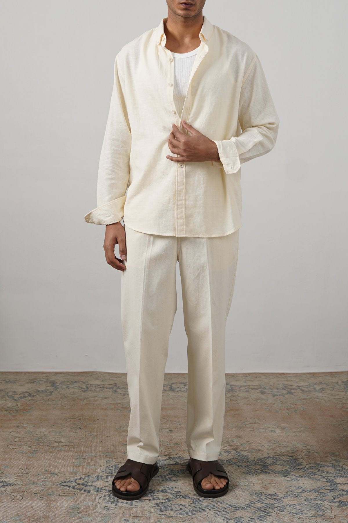 IVORY SLUB COTTON SHIRT