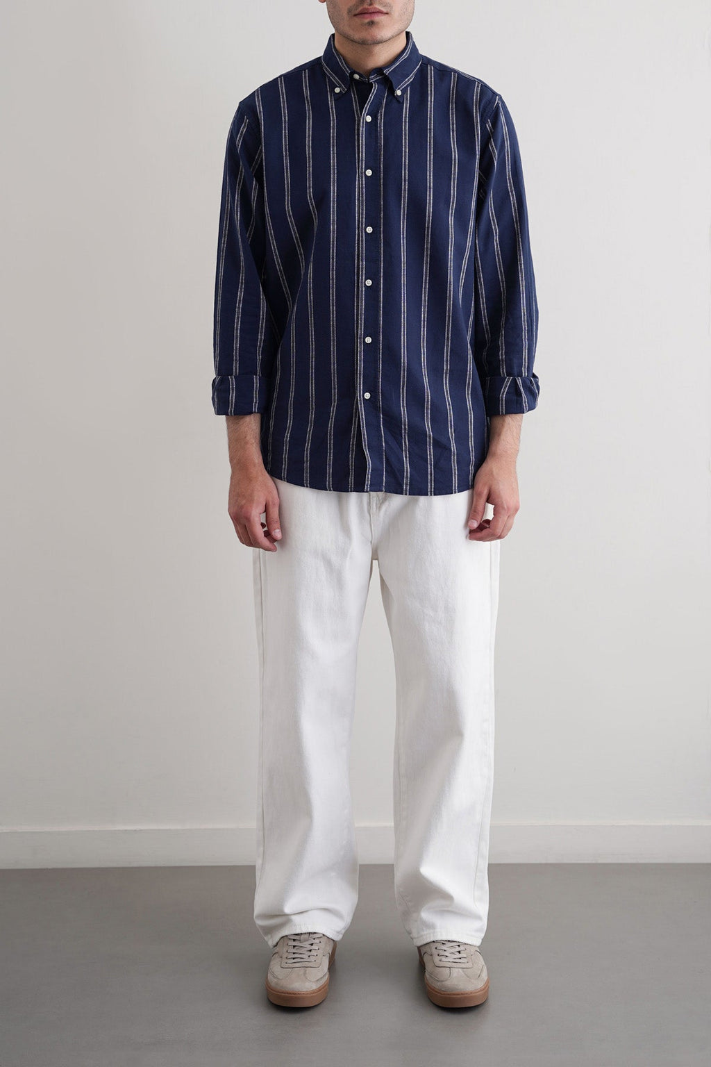 BLUE STRIPED COTTON SHIRT