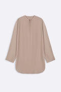 BEIGE LINEN BLEND LONG SHIRT