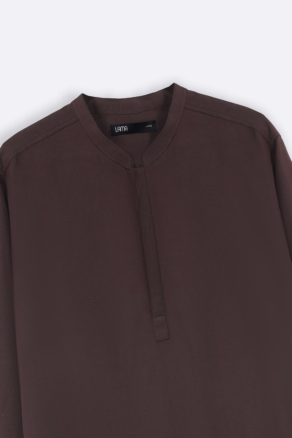 COFFEE LINEN BLEND LONG SHIRT