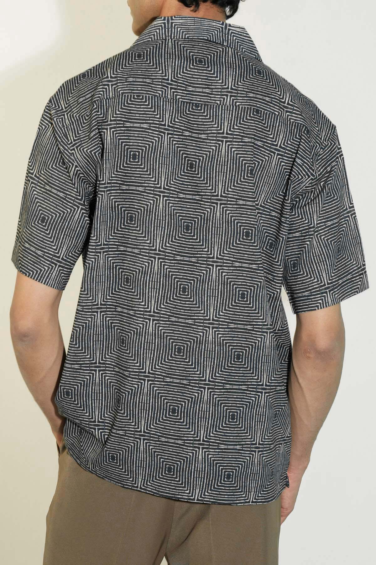 BLACK BATIK SAFARI SHIRT
