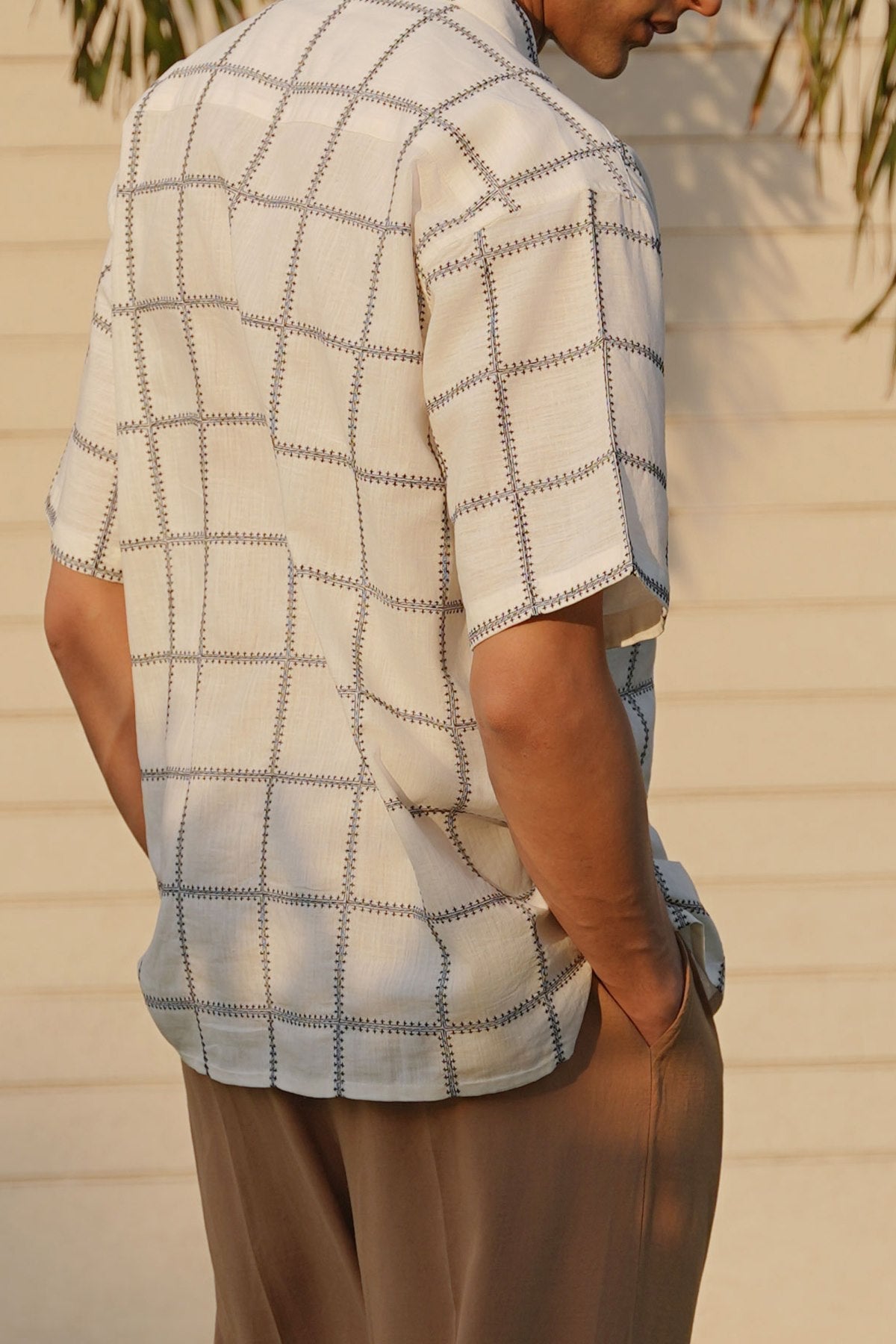 OFF WHITE EMBROIDERED SHIRT