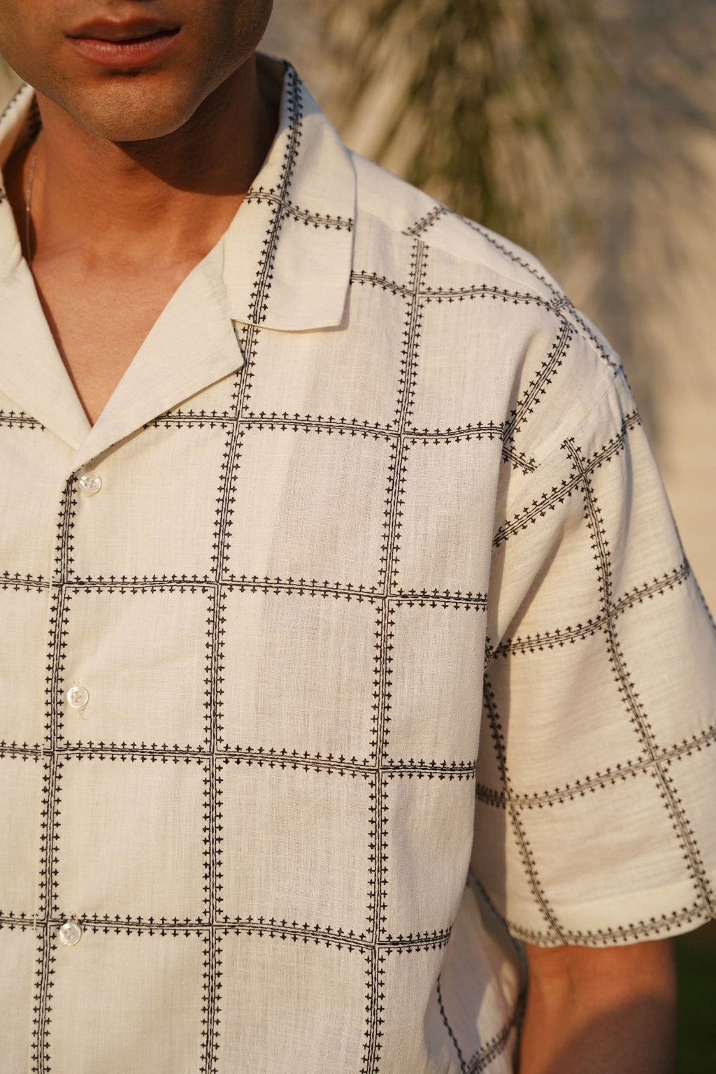 OFF WHITE EMBROIDERED SHIRT