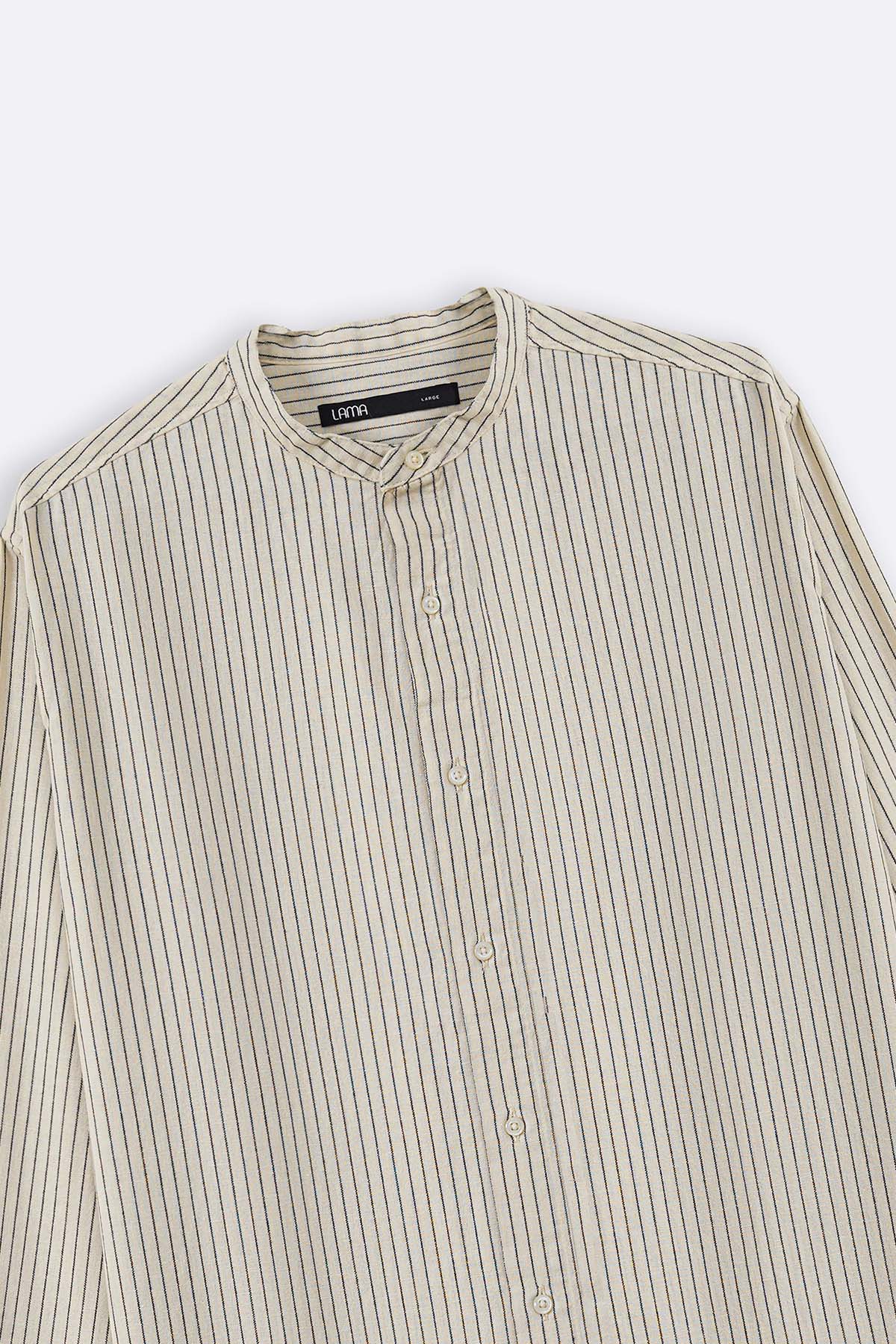 ECRU MANDARIN COLLAR SHIRT