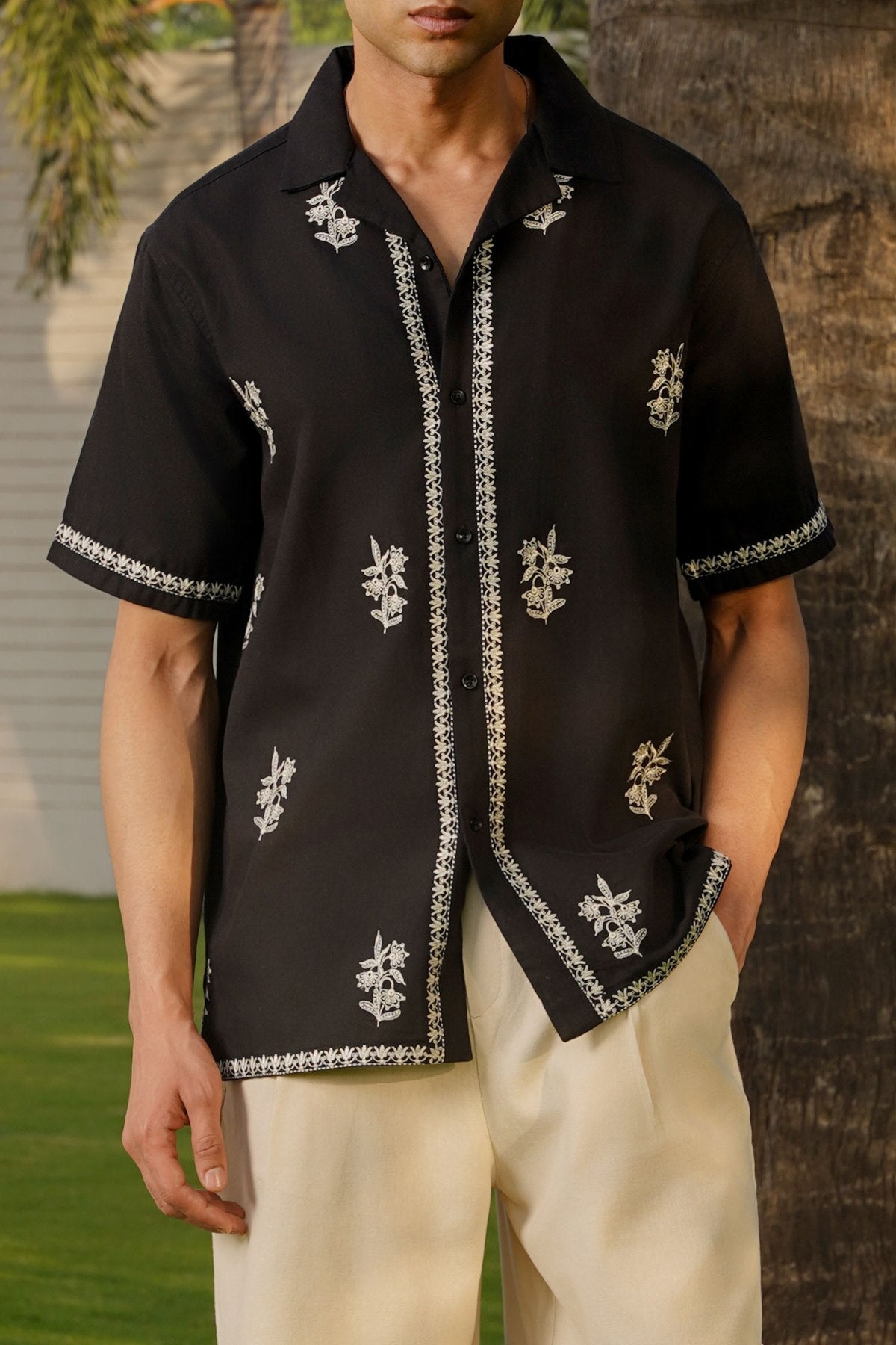 BLACK COLOMBO RESORT SHIRT