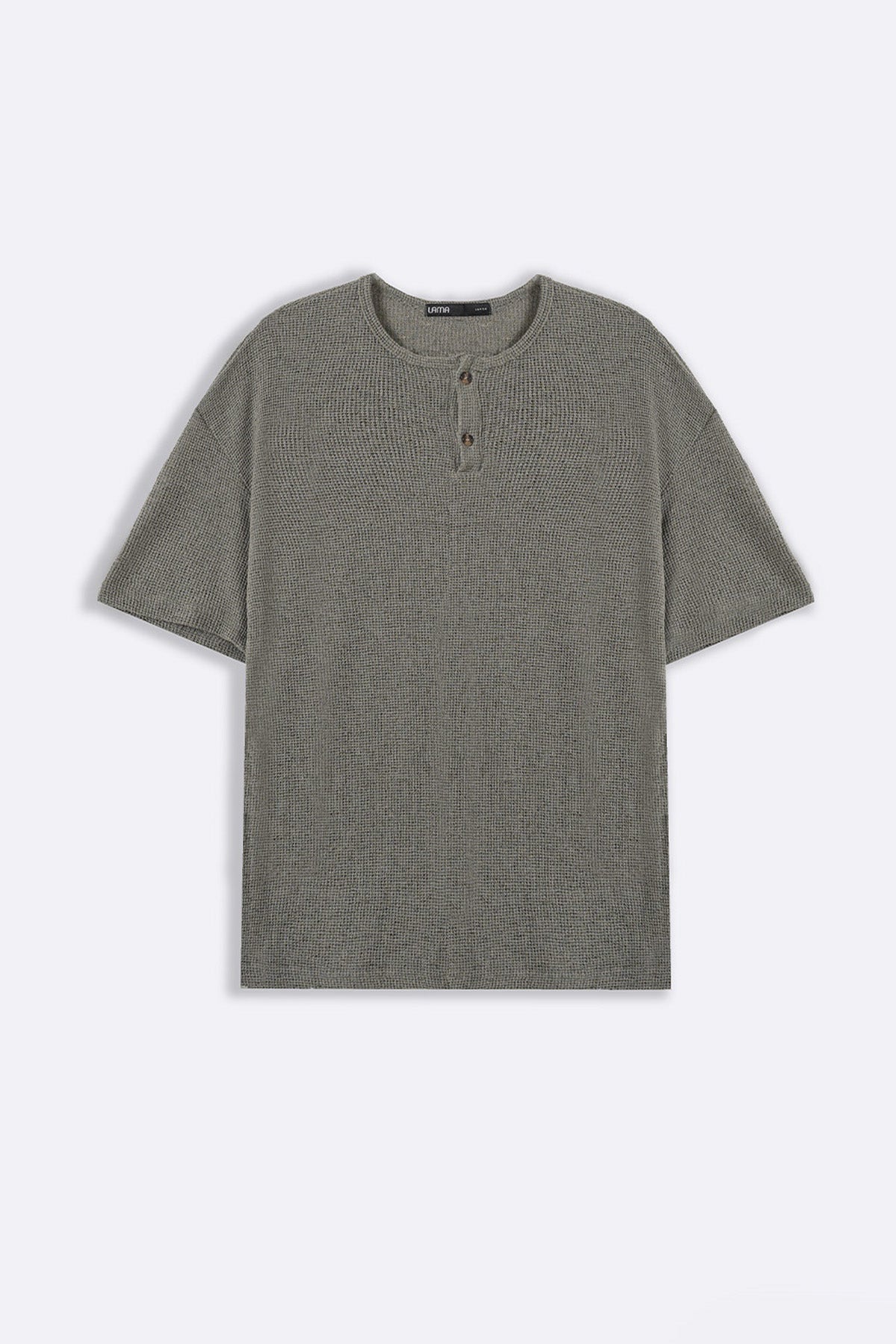 GREY JACQUARD HENLEY