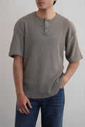 GREY JACQUARD HENLEY