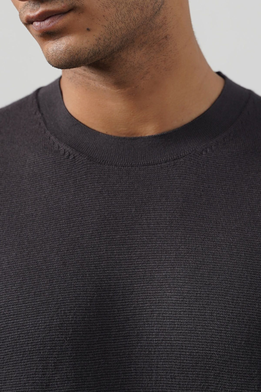 CHARCOAL SNUG KNIT TEE