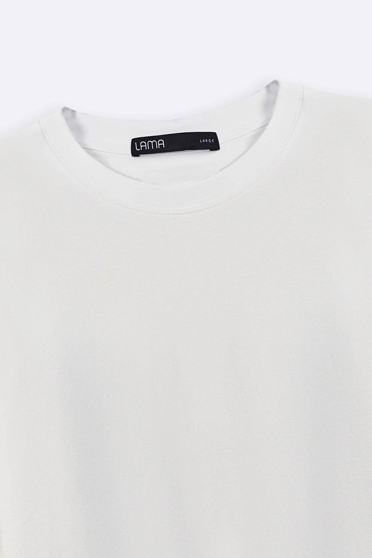 WHITE TEXTURED KNITTED CREW