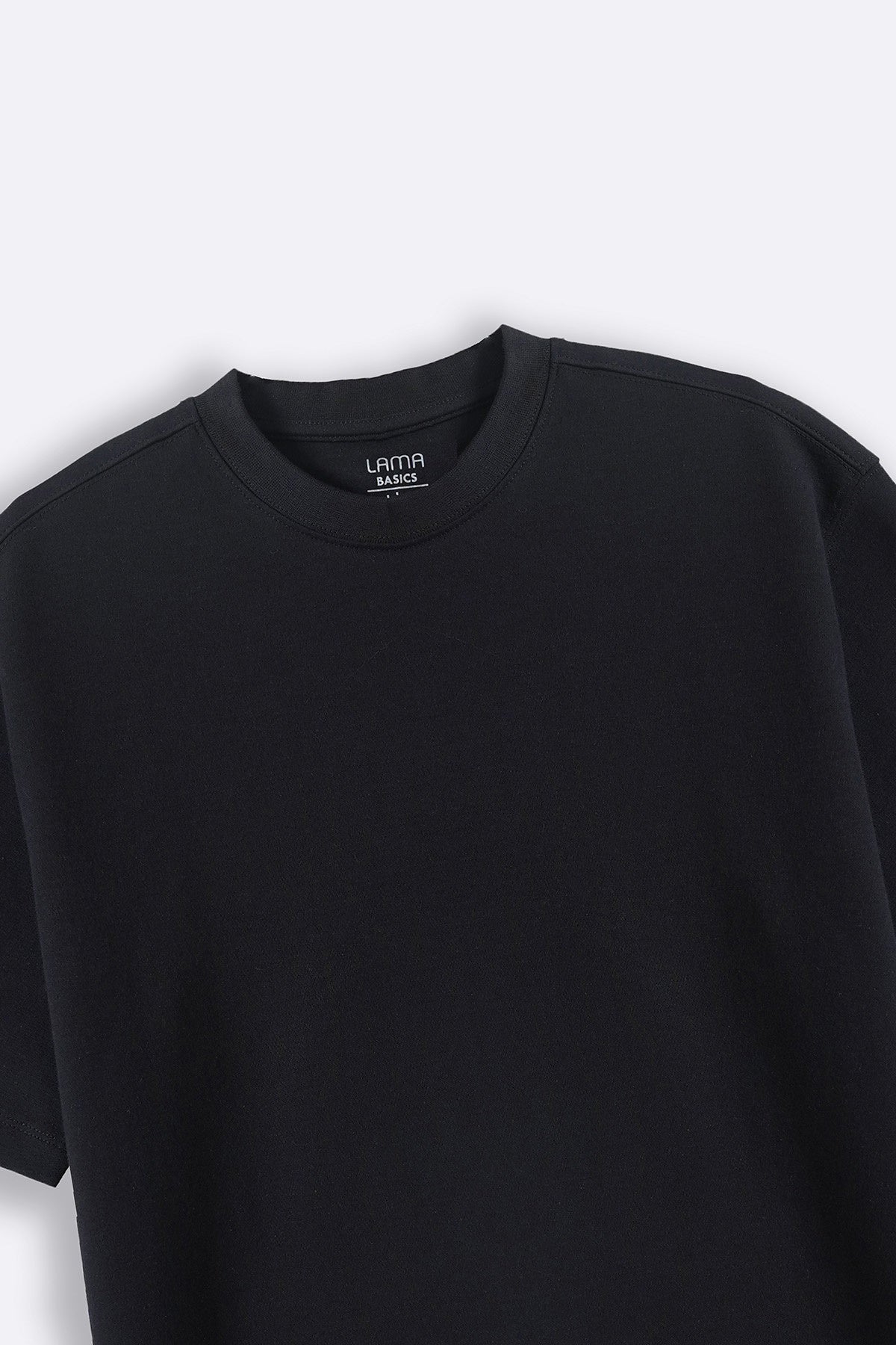 BLACK INTERLOCK TEE