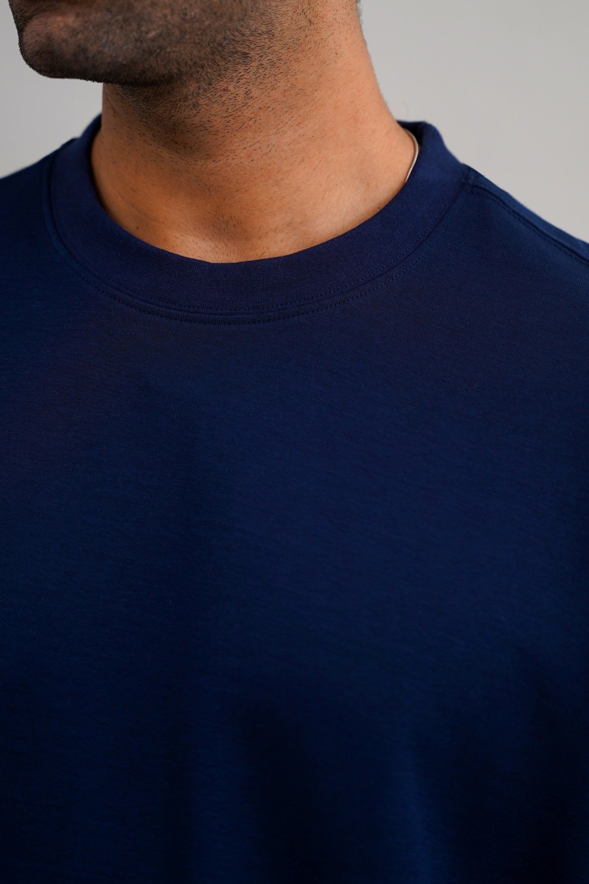 MID BLUE INTERLOCK TEE