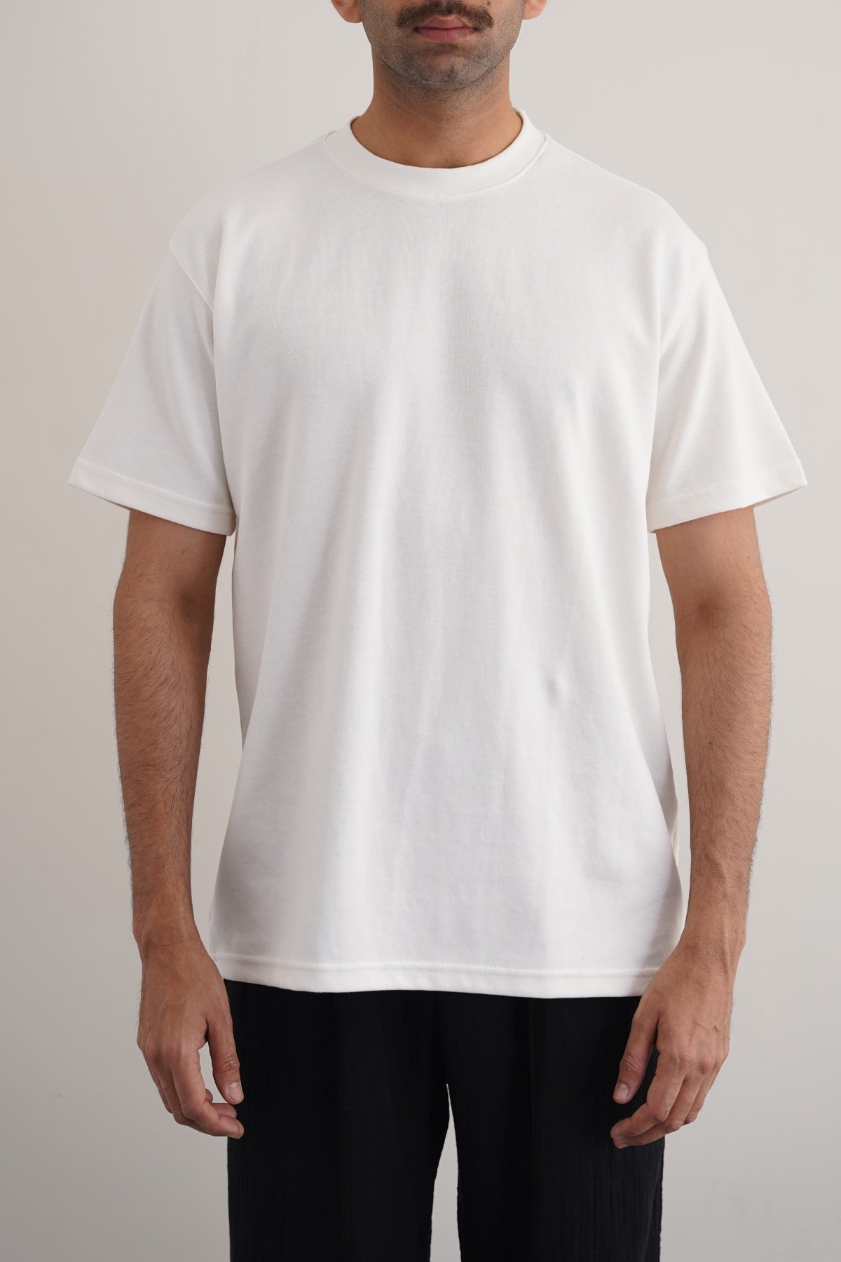 OFF WHITE INTERLOCK TEE