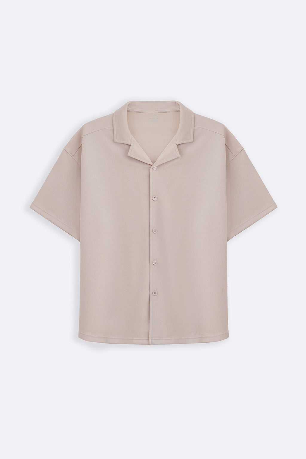 BEIGE KNITTED RESORT SHIRT