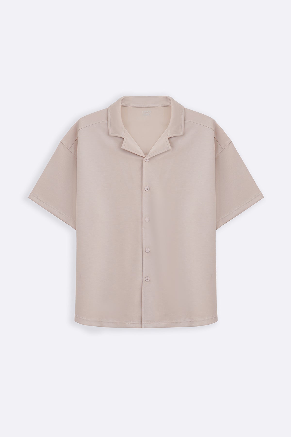 BEIGE KNITTED RESORT SHIRT