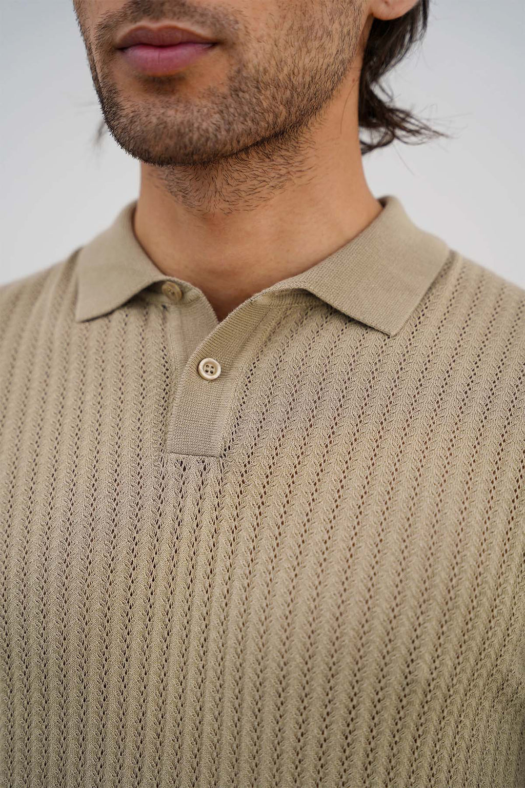GREY TEXTURED POLO