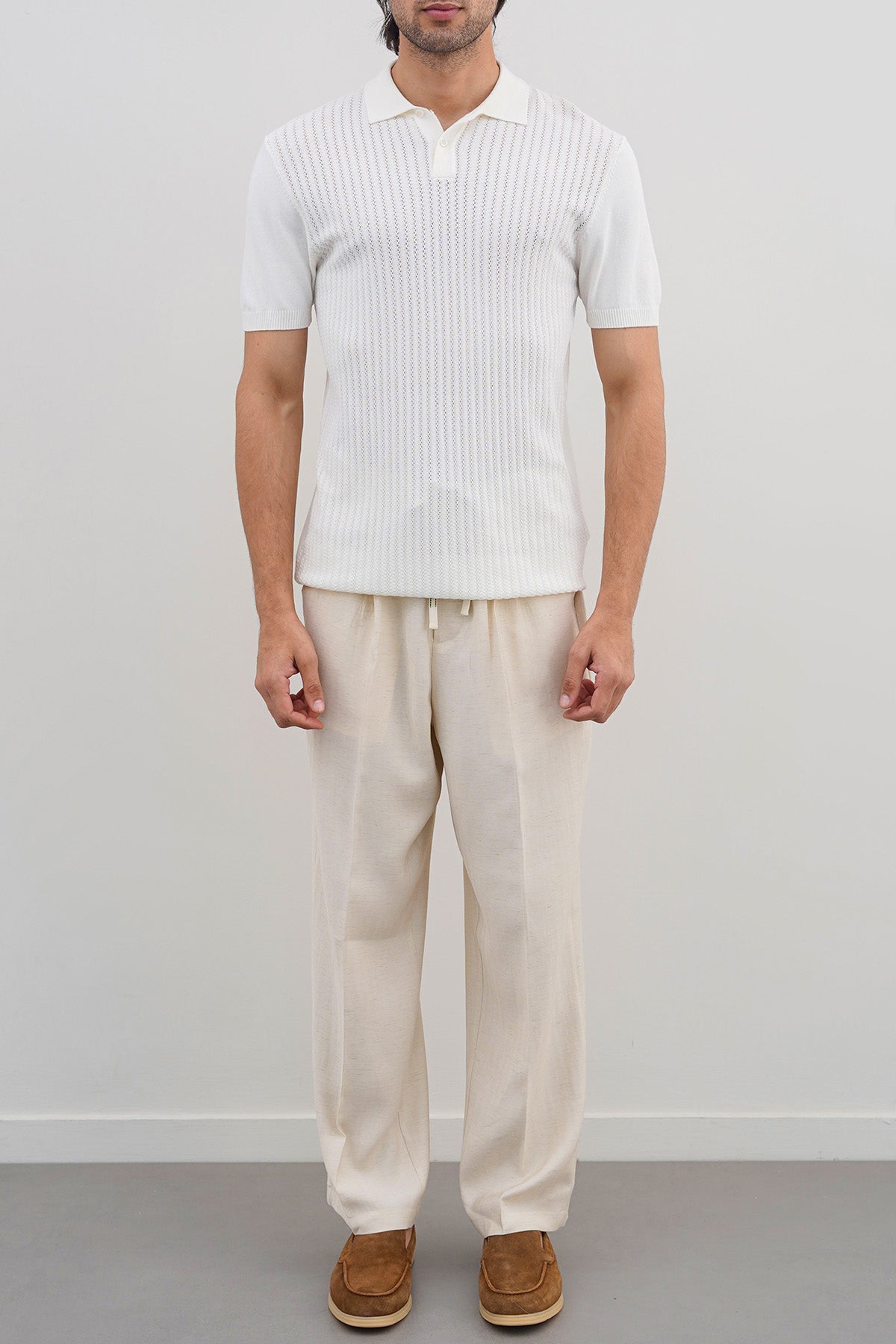OFF WHITE TEXTURED POLO