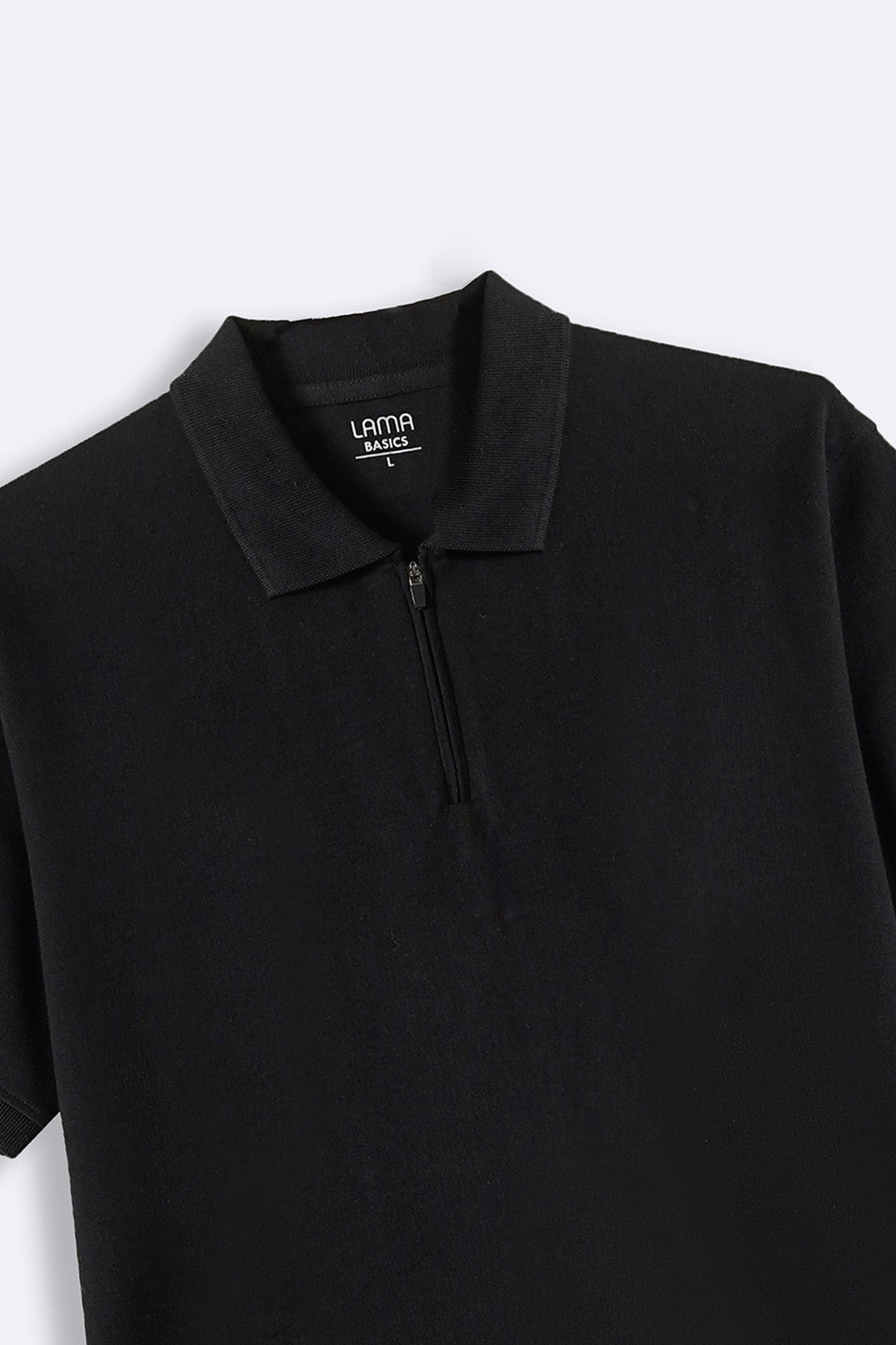 BLACK QUARTER ZIP POLO