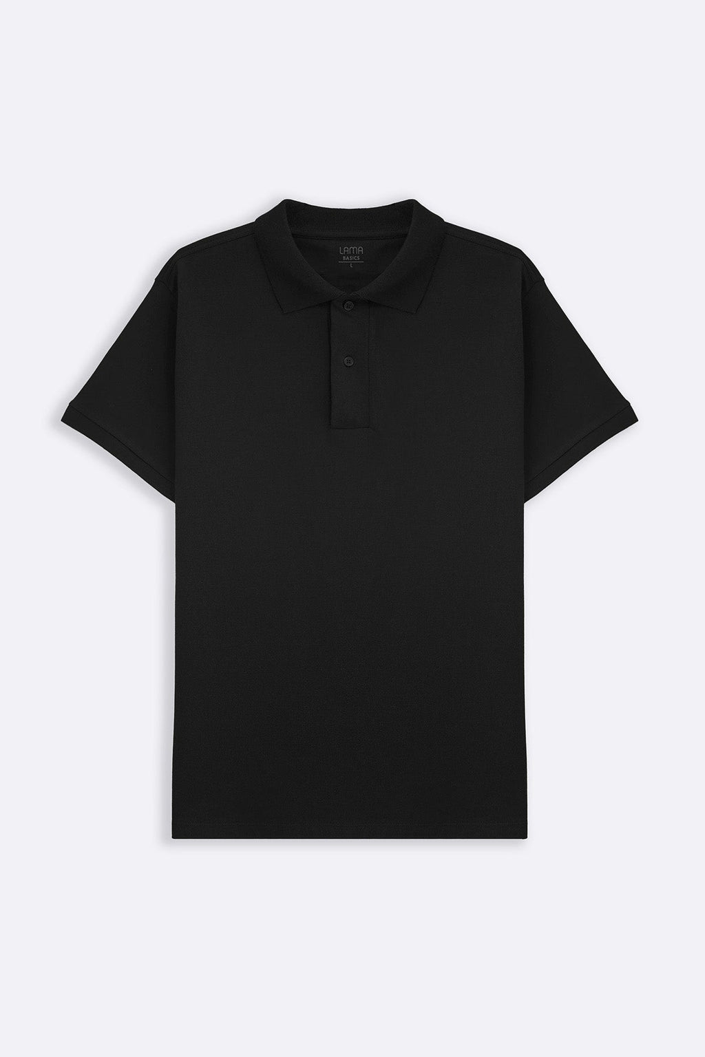 BLACK COTTON POLO SHIRT